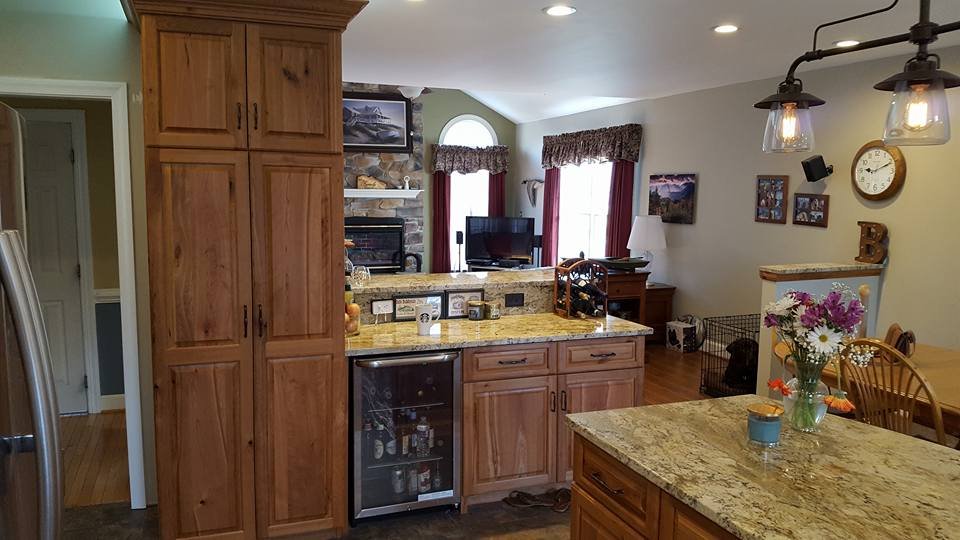 Rustic Cherry Amish kitchen cabinets in Manassas VA with natural finish
