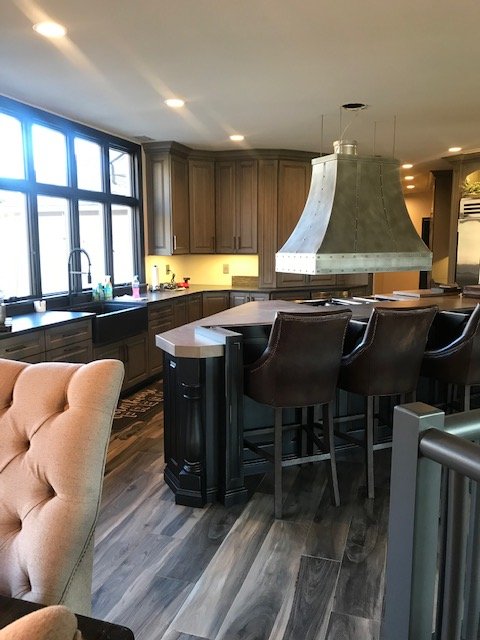 Rustic custom kitchen with character grain wood cabinets in Pennsylvania