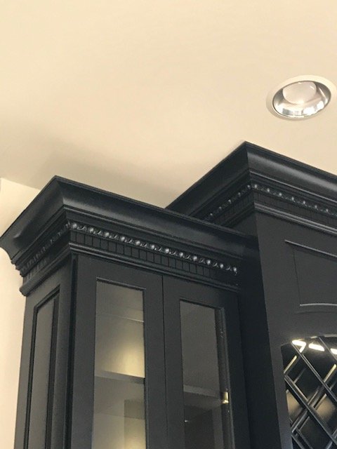Custom wood kitchen detail with open shelving, Pennsylvania cabinet shop