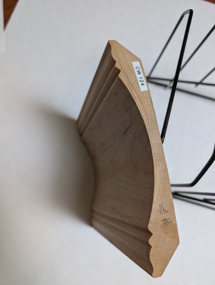 custom white oak crown molding profile diagram1