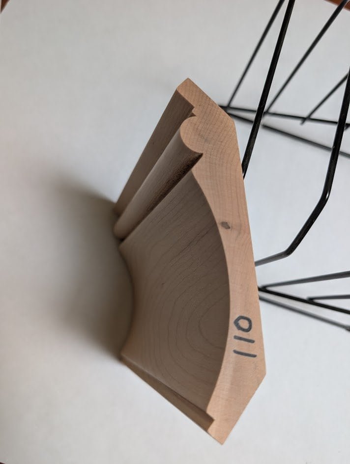 custom white oak crown molding profile diagram1