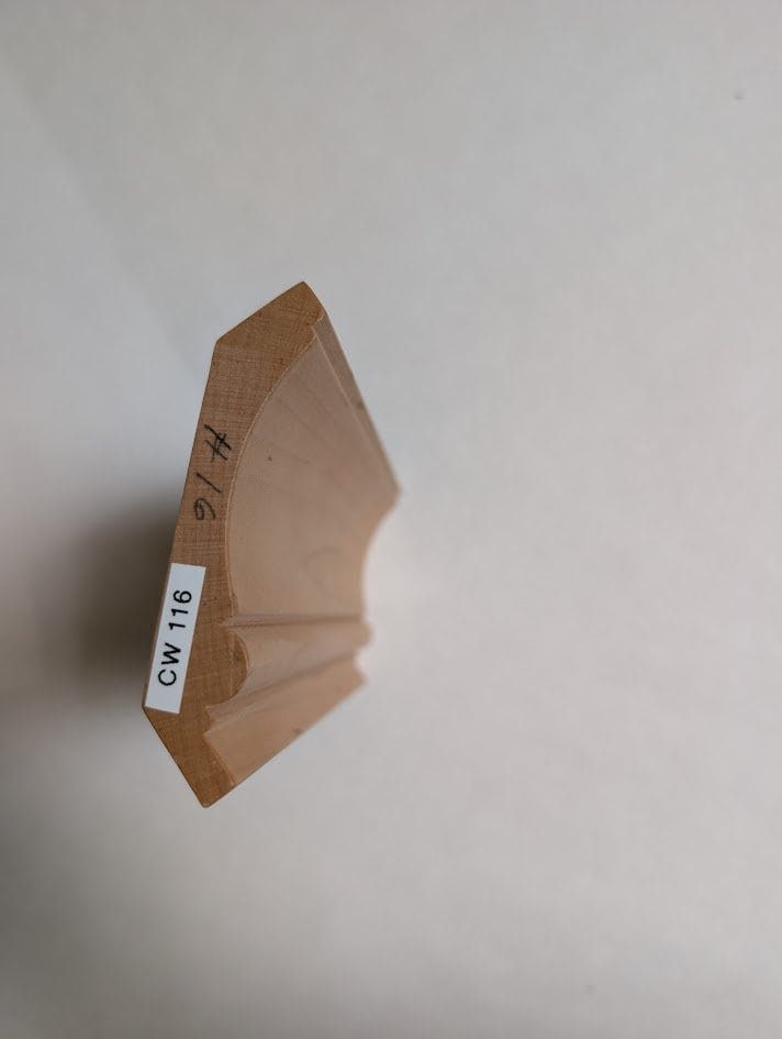 custom white oak crown molding profile diagram1